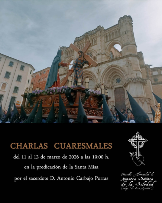 La V. H. de Ntra. Sra. de la Soledad (vulgo 'de San Agustín') inicia este miércoles sus Charlas Cuaresmales