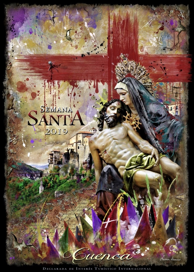 El misterio piadoso de la Virgen de las Angustias centra un Cartel que sintetiza la esencia de la Pasión de Nuestro Señor