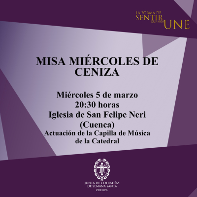 La Junta de Cofradías celebra este miércoles su tradicional Misa de imposición de Ceniza