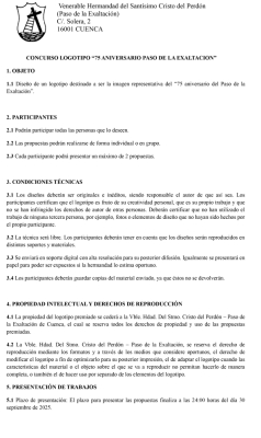 La Exaltación convoca un concurso para diseñar un logotipo por el 75 aniversario de su paso