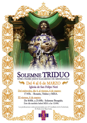 La R.I.E. de Ntro. Padre Jesús Nazareno (vulgo Medinaceli) celebra el solemne Besapiés a la talla este viernes, 6 de marzo