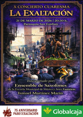 La V. H. del Stmo. Cristo del Perdón celebra el 21 de marzo la X edición de su Concierto de Cuaresma 'La Exaltación'